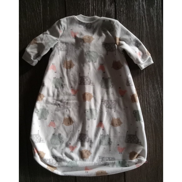 Carter's 0-3 month Long Sleeve Fleece Zippered Animal Print Sleep Sack Sleeper - Picture 8 of 10